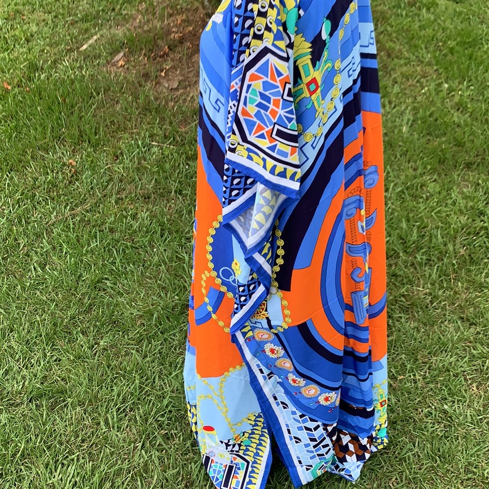 Colorful Kaftan Beach Cover Up Dress - Picture 8 of 14